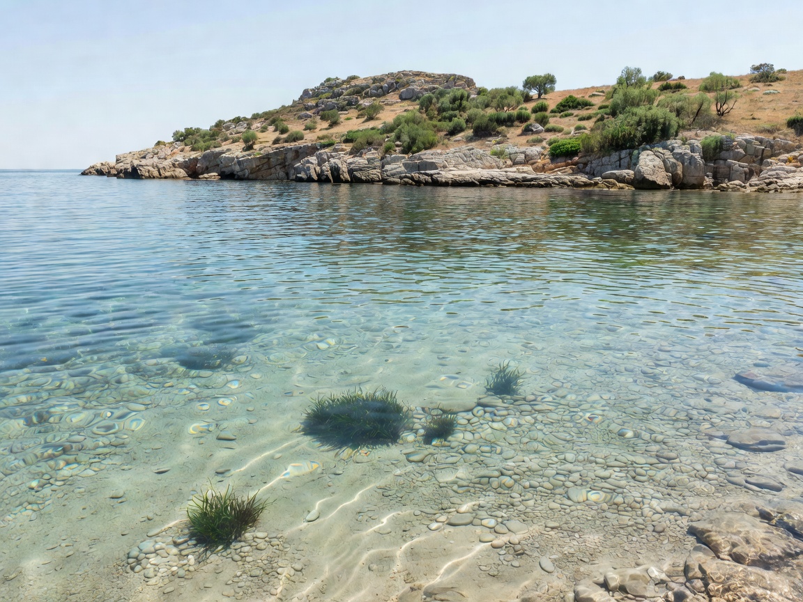 Clear Adriatic water beside a Croatian island